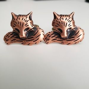Copper Fox Cufflinks Cuff Links